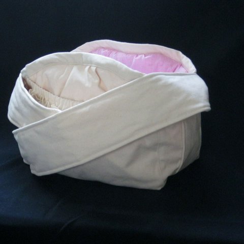 受注製作　Ｌサイズ　小型犬用　肩ベルト１００センチ　　生成りプレーンキャンバス(帆布)素材　スリングバッグ　