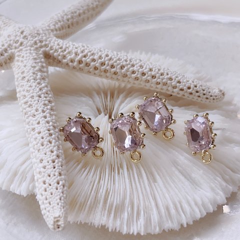 4pcs)2457)インポートピアス)peach)#3v