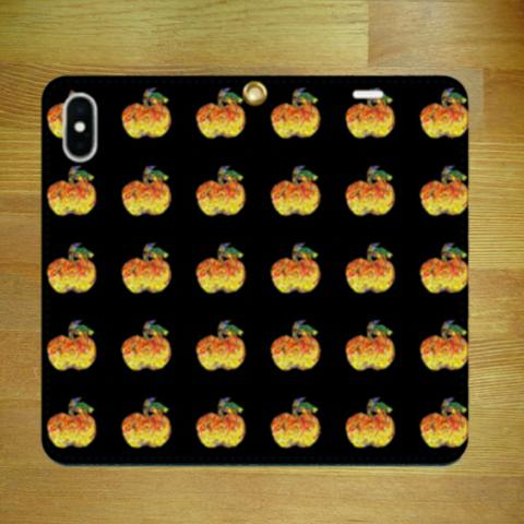 りんご が、いっぱい   帯なし 手帳型 iPhoneケース スマホケース Xperia ベルトなし 