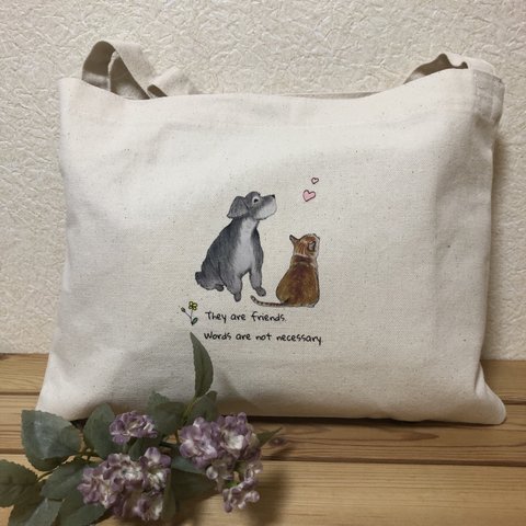 シュナウザー　ねこのお友だち　お散歩バッグ/お散歩　サコッシュ