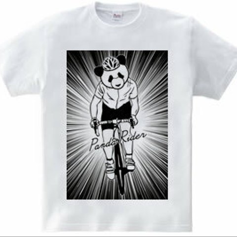 ロードバイクパンダTシャツ「Panda Rider」