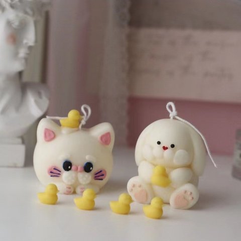 1P Nart Candle 3D可愛い子猫のモールド　シリコンモールド　キャンドルモールド　猫