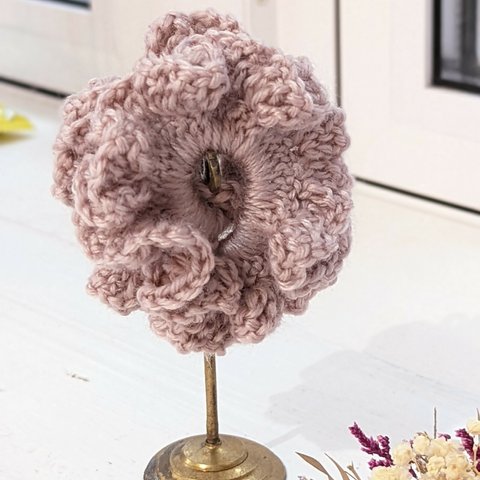 crochet クロッシェ 秋色のシュシュ ピンクベージュ