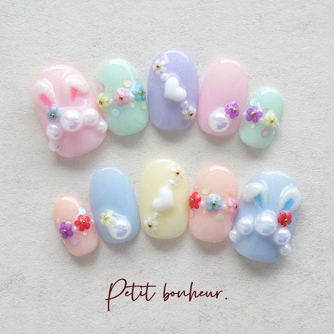 Rabbit🐰Ears,カチューシャnail