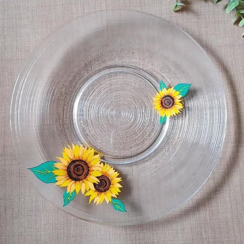 ひまわりのガラス皿