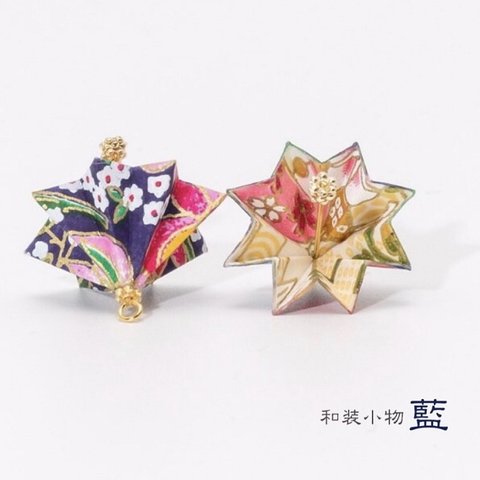 和傘 友禅和紙 ピアス/イヤリング