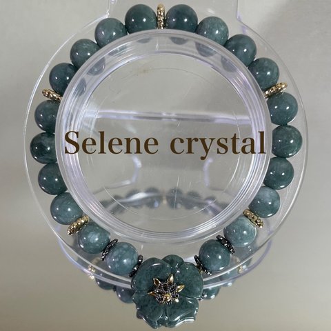 翡翠　お花　ブレスレット　天然石ブレスレット　人気　おすすめ　Selene crystal