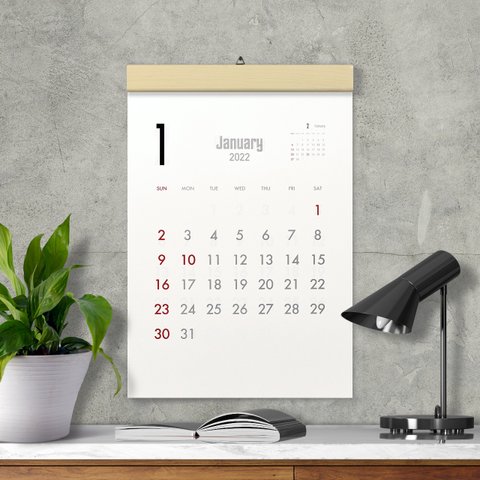 カレンダー 2022-2023・木製壁掛けカレンダー（A3／メープル）