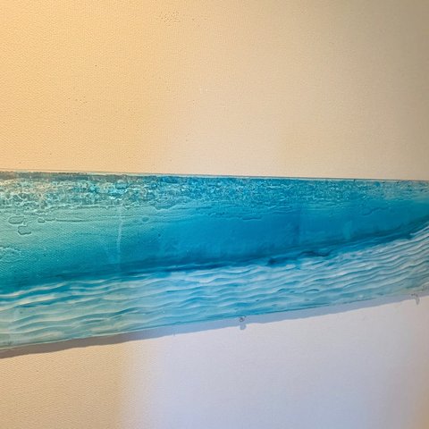 壁飾りパネル  120cm×30cm白い砂浜 砂紋とブルーシー 青い海