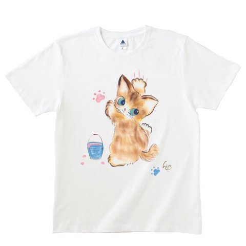 【送料無料】バケツ猫＊プリントTシャツ