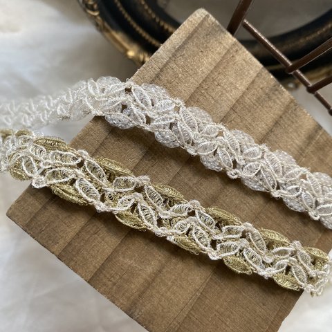 【50㎝〜】ＦＣ-0187 RCP-01359 レース　レースリボン　エクリュ　ブレード　イエロー  lace ribbon handmade madeinJapan