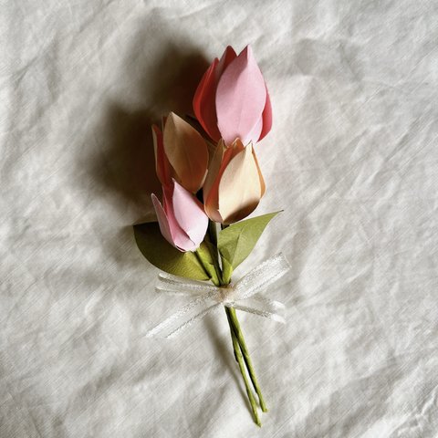 立体折り紙　チューリップの花束　ブーケ　花