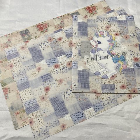 【D-77】デザインペーパー　Patchwork paper２