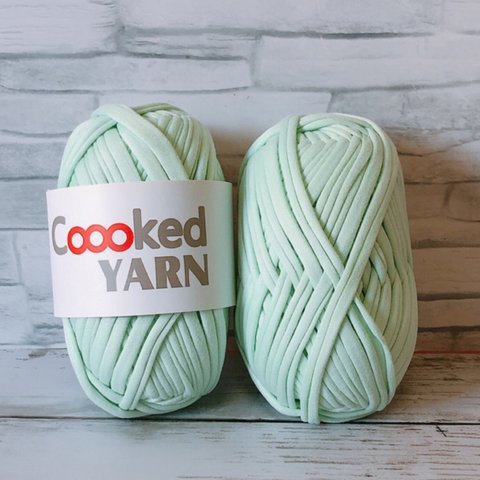 Tシャツヤーン 【パステルミント】【薄青色】【1玉30ｍ】Coooked YARN