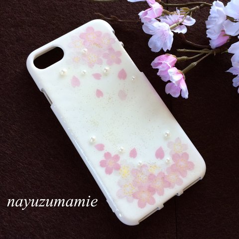 ＊桜レジン＊iPhone7ソフトケース【45】