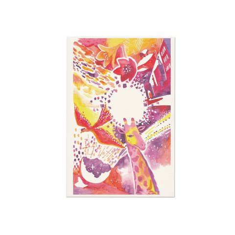 ポストカード（2枚セット） 「桃色のキリン」