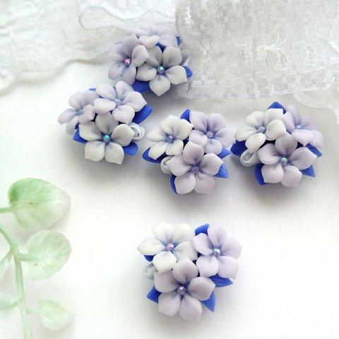 【･:*royal Blue 〜floret bouquet+.ﾟ+.樹脂粘土パーツ】