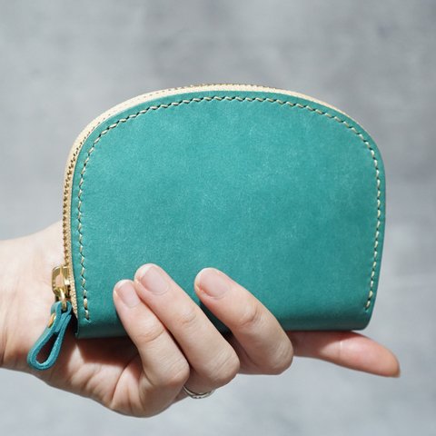 【受注生産】コロンと丸いパステル色のレザー財布