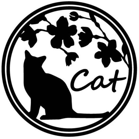 カッティングシート 猫 CAT 花 フラワー ステッカー 給油口 給油タンク