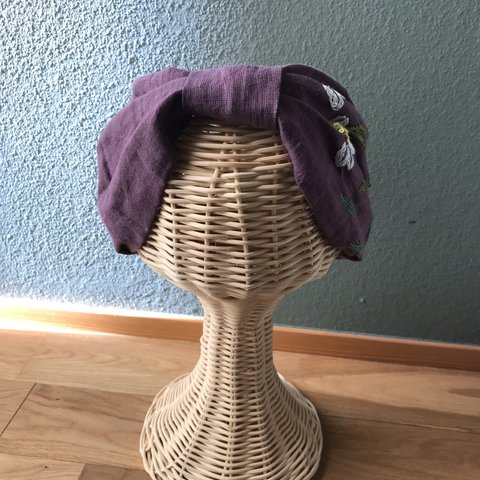 カモミール(紫) 大きめターバン