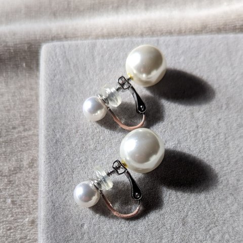 「ＳＵＺＵＮＥ」W pearl earrings.