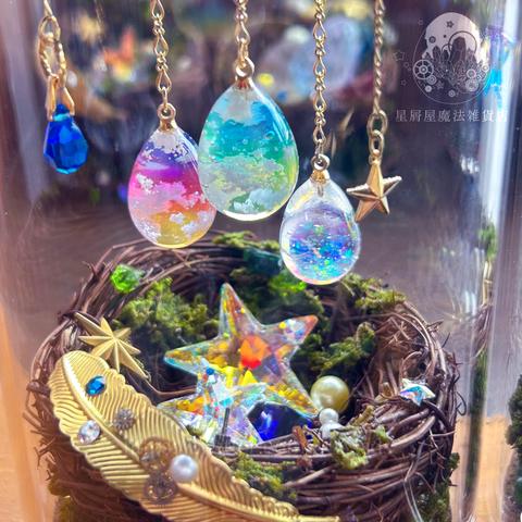 【雲レジン】空たまごコレクターの巣（金星鳥ver.）　コルク瓶入りオブジェ