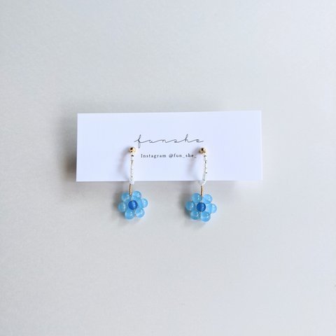 Flower earrings (sky)