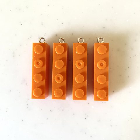 Orange Stick Block Pendant Tops