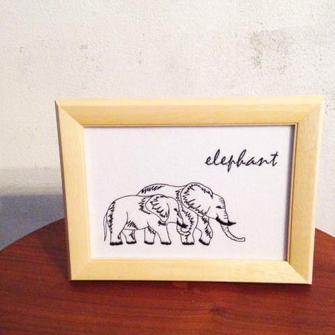 刺繍デザイン画　「elephant」