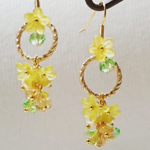 【再販】菜の花のピアス