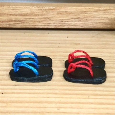 森き　ミニチュア草履　一足　miniature boots.