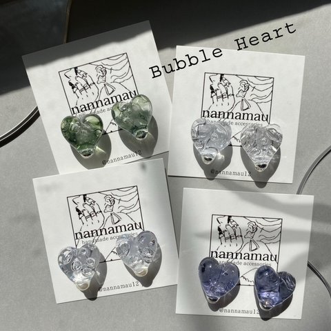 Bubble heart earrings バブルハート ピアス/イヤリング 