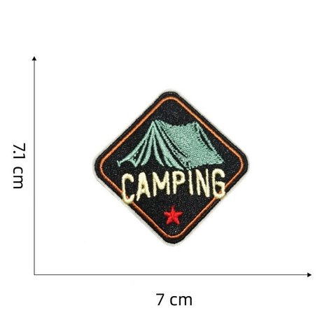 キャンプ テント ワッペン アップリケ アイロン対応 1枚