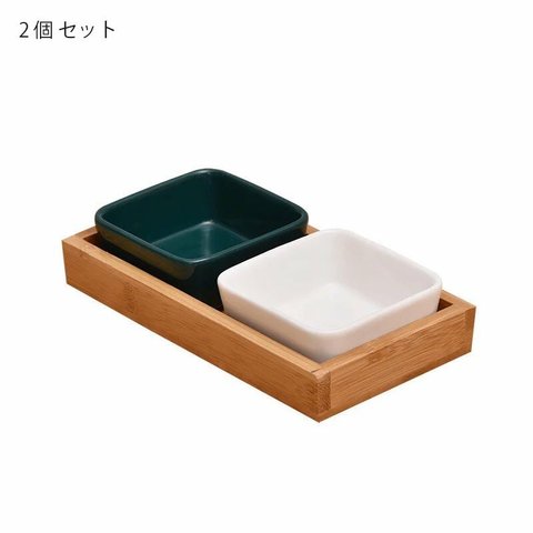 小角皿+木製トレーセット 2個組