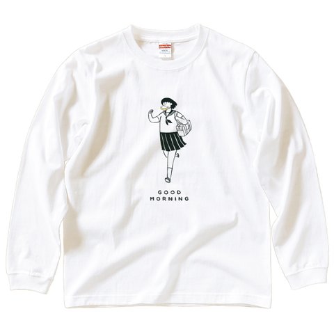 長袖 Tシャツ 『食パンガール』 男女兼用 ロンT