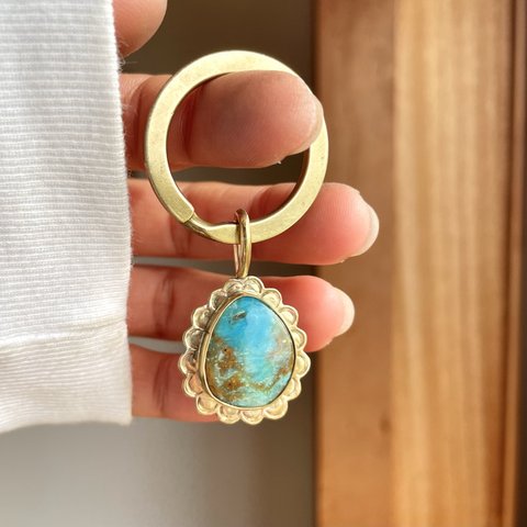【brass】key ring ꕥ Peruvian Opal ✴︎