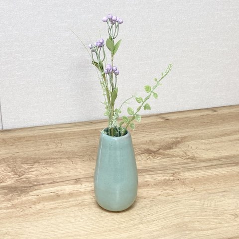 筒型花瓶・一輪挿し　〜レトロな翠色〜