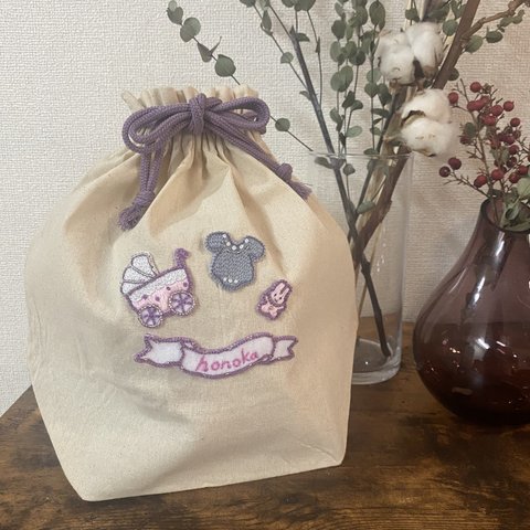 名前入りbaby刺繍ポーチ♡ピンク