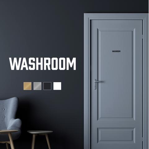 【賃貸OK】WASHROOM ドア サインステッカー インダストリアル │ウォッシュルーム用 選べる4色展開
