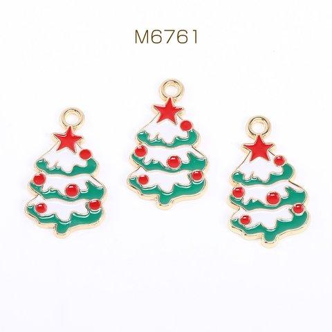 M6761 12個 クリスマスチャーム クリスマスツリー エポ付き 1カン 17×30mm ゴールド 3×【4ヶ】