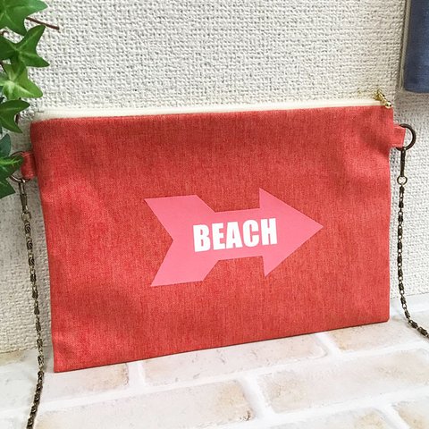 🏖BEACHな2WAYミニショルダー:クラッチバッグ🏖ピンク