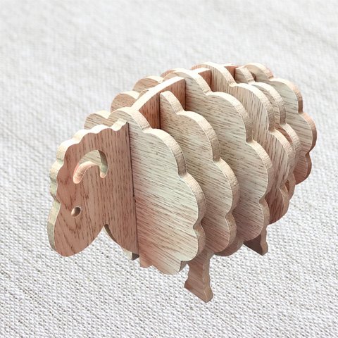 Wooden sheep coaster