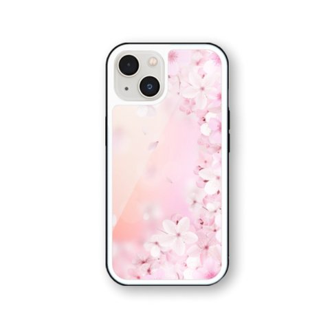 桜 96  強化ガラス iPhoneケース さくら　iPhone15 iPhone14 iPhone13 iPhone12 iPhone11 iPhoneSE2  iPhoneSE3