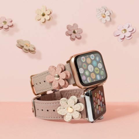 13×13色　アップルウォッチ　フラワー　本革　時計　Watch Band 001 (apple watch)#mm00000288