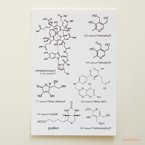 タトゥーシール　化学構造式　ビタミン2