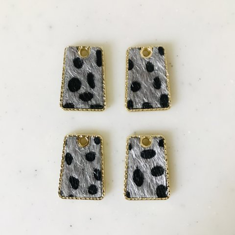 Grey Leopard Fur Trapezoid Pendant Tops