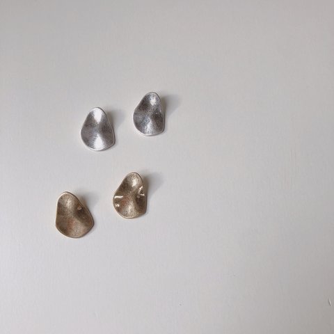 matte metal bean earring