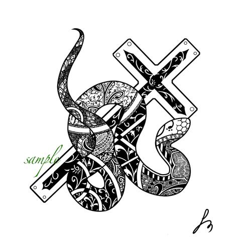蛇　ゼンタングル