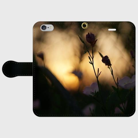 【各機種対応】夕焼けの花 iPhoneケース Androidスマホケース【手帳型】