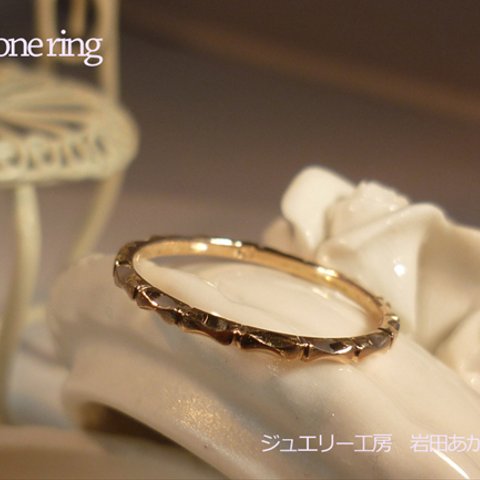 ピンキーリングbone ring K10PG